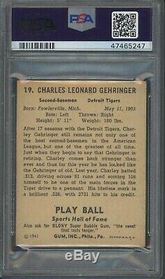 Charley Gehringer 1941 Play Ball #19 PSA 4 Detroit Tigers Hall of Fame