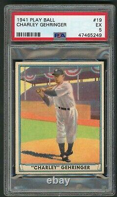 Charley Gehringer 1941 Play Ball #19 PSA 5 Detroit Tigers Hall of Fame