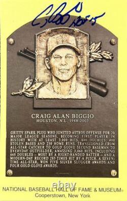 Craig Biggio Signed Autographed Hall of Fame Postcard Inscribed HOF 15 TRISTAR