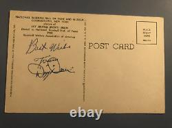 Dizzy Dean Signed Autographed Hall of Fame Postcard. Signed Front and Back