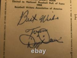 Dizzy Dean Signed Autographed Hall of Fame Postcard. Signed Front and Back