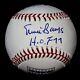 ERNIE BANKS Signed Cooperstown Hall Of Fame Logo Baseball Chicago Cubs Beckett