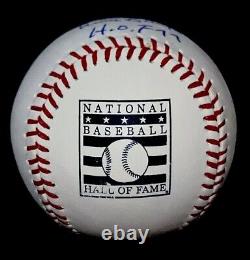 ERNIE BANKS Signed Cooperstown Hall Of Fame Logo Baseball Chicago Cubs Beckett