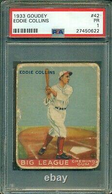 Eddie Collins 1933 Goudey #42 PSA 1 Hall of Fame / 3,000 Hit Club