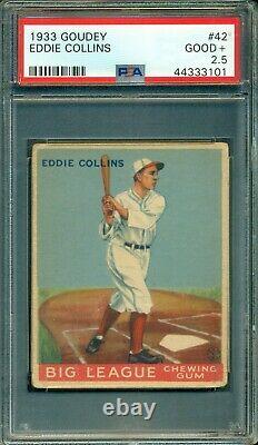 Eddie Collins 1933 Goudey #42 PSA 2.5 Hall of Fame / Centered