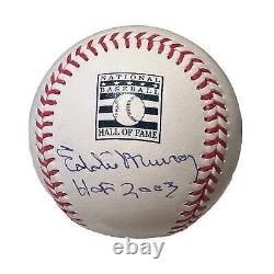 Eddie Murray Signed Hall of Fame MLB Baseball HOF 2003 Inscription JSA COA