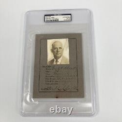 Fred Clarke Signed 1923 Mexico ID Baseball Hall Of Fame Dec. 1960 PSA DNA
