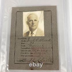 Fred Clarke Signed 1923 Mexico ID Baseball Hall Of Fame Dec. 1960 PSA DNA