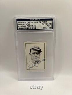 Fred Clarke Signed 1950 Callahan Hall Of Fame HOF Plaque Card PSA/DNA Auto