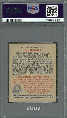Gil Hodges 1949 Bowman Rookie #100 PSA 4 Brooklyn Dodgers Hall of Fame