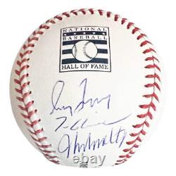 Glavine, Maddux, Smoltz Signed Rawlings Official MLB Hall of Fame Baseball (JSA)