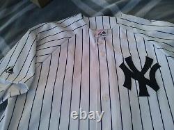 HALL OF FAME-Majestic Derek Jeter Pinstripe Yankee Jersey and 3 Yankees caps