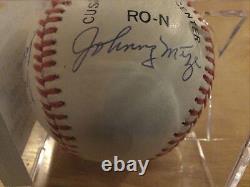 Hall Of Fame Autographed Baseball Including Hank Aaron Johnny Mize Lou Brock