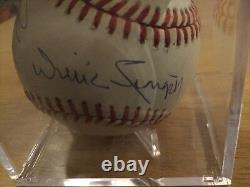 Hall Of Fame Autographed Baseball Including Hank Aaron Johnny Mize Lou Brock