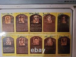 Hall Of Fame Induction Day Autographed Baseball Plaque Postcards (10 PLAYERS)