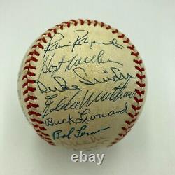 Hall Of Fame Multi Signed Baseball Eddie Mathews Lefty Gomez 20 Sigs JSA COA