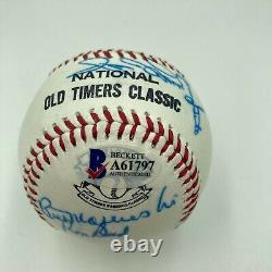 Hall Of Fame Multi Signed Cracker Jack Old Timers Game Baseball Beckett COA