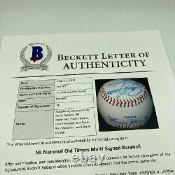 Hall Of Fame Multi Signed Cracker Jack Old Timers Game Baseball Beckett COA