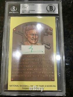 Hall Of Fame Plaque Postcard Ty Cobb Authentic Autograph Beckett Authetic