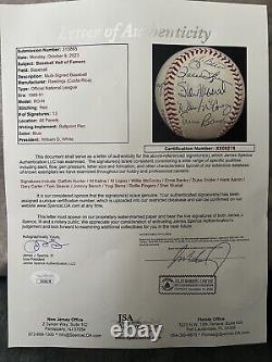 Hall Of Fame Signed Baseball 13 Aaron Musial Berra Bench Seaver Banks Snider JSA