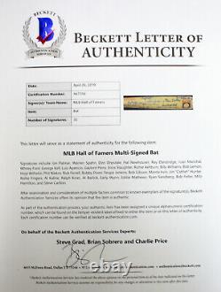 Hall Of Fame Signed Baseball Bat Drysdale Mathews 32 Sigs Beckett Bas A67556