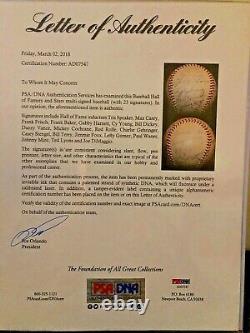 Hall of Fame Multi Signed Baseball PSA LOA Cy Young Tris Speaker Jimmie Foxx