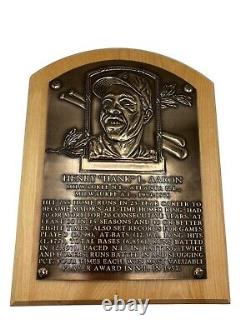 Hank Aaron Baseball Hall of Fame Induction Plaque 12x9 Mounted on Wood