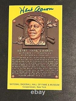 Hank Aaron Hand Signed Baseball Hall Of Fame Post Card