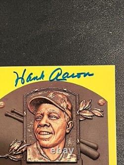 Hank Aaron Hand Signed Baseball Hall Of Fame Post Card