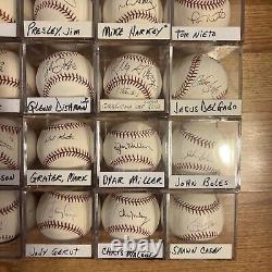 Huge Lot 100 Signed Official Baseballs Rawlings MLB Hall Of Fame World Series