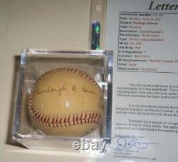 JSA COA BURLEIGH GRIMES signed baseball Hall of Fame AUTOGRAPHED Pirates
