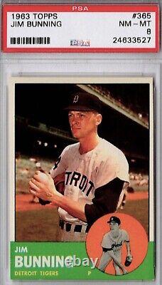 Jim Bunning, PSA 8, MLB Hall of Fame, 1963 Topps, MLB All-Star