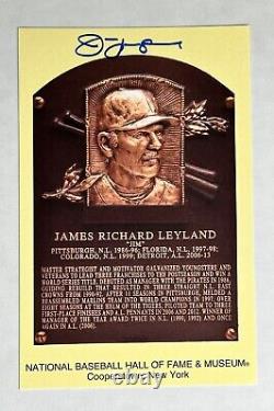 Jim Leyland Autograph Signed Hall Of Fame Postcard