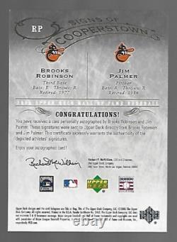 Jim Palmer Brooks Robinson 2005 Upper Deck Hall of Fame Duals Autograph 10/10