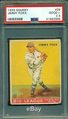 Jimmy Foxx 1933 Goudey #29 PSA 2.5 Hall of Fame Great Colors/Eye Appeal