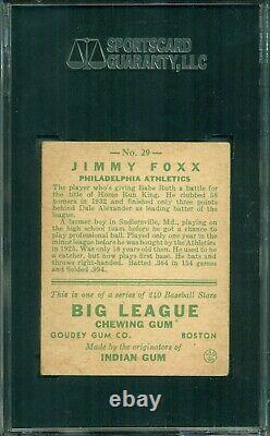 Jimmy Foxx 1933 Goudey #29 SGC 50 / 4 Hall of Fame Legend / Set Break