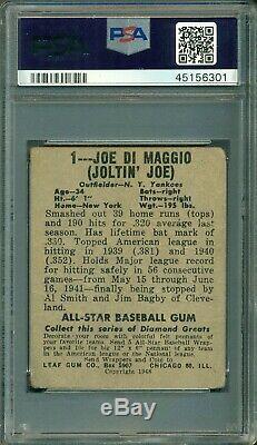 Joe Dimaggio 1948 Leaf #1 PSA 1 Hall of Fame/Yankees Legend Centered