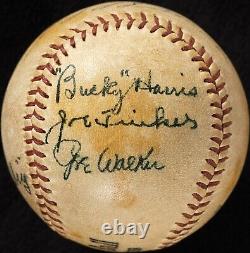 Joe Tinker Hall Of Fame Multi Signed Baseball Chicago Cubs Dec. 1948 JSA COA