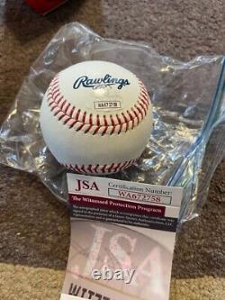 Joe Torre Signed MLB Hall of Fame Logo Baseball JSA COA
