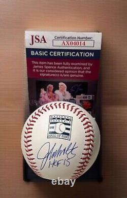 John Smoltz Atlanta Braves Signed & Inscribed Hall of Fame Baseball JSA COA