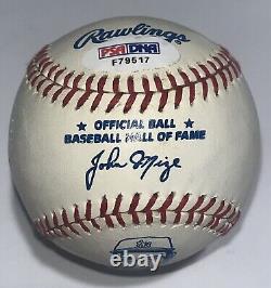 Johnny Mize Signed Cooperstown Hall Of Fame Inductee Logo Baseball PSA/DNA