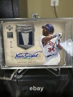 KIRBY PUCKETT 2005 UD Upper Deck HALL of Fame Auto Jersey # 07/10