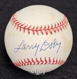 LARRY DOBY Signed Baseball-HALL OF FAME-CLEVELAND INDIANS-PSA