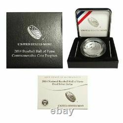 LOT (20) 2014 P Baseball Hall of Fame Silver Proof $1 Dollar Comm Coin Box & COA