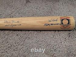 Lou Brock, Billy Herman, Robin Roberts, Louis Aparicio Signed Hall Of Fame Bat