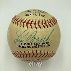 Lou Brock Signed Vintage 1985 Hall Of Fame Induction Baseball JSA COA