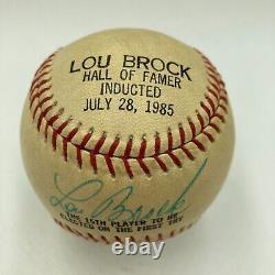 Lou Brock Signed Vintage 1985 Hall Of Fame Induction Baseball JSA COA