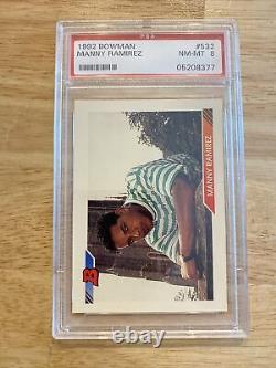 Manny Ramirez ROOKIE PSA 8 Bowman #532 Collector Card Man Cave 1992 Hall Fame