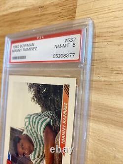 Manny Ramirez ROOKIE PSA 8 Bowman #532 Collector Card Man Cave 1992 Hall Fame