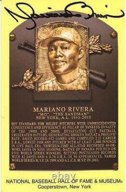 Mariano Rivera New York Yankees Signed Baseball Hall of Fame Plaque Postcard